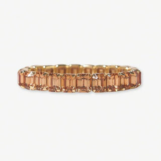 Etta Small Rectangle Stone Stretch Bracelet - Gold - The Farmhouse