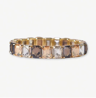 Etta Small Rectangle Stone Stretch Bracelet - Neutral - The Farmhouse