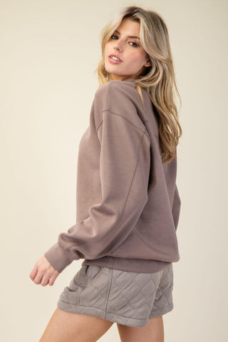 Everest Modal Poly Span Scuba Mock Neck Pullover - Mocha - The Farmhouse