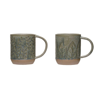 Evergreen Debossed Stoneware Mug - 440 Kitchen + Tabletop - The Farmhouse