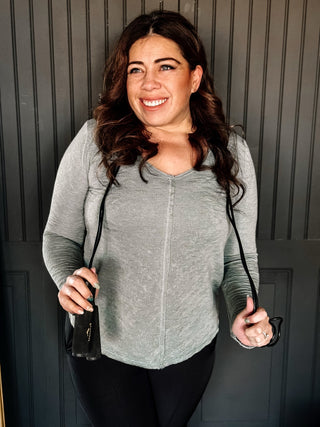 Everyday Active Athleisure Long Sleeve Top, Seagrass - The Farmhouse