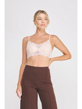 ALLIE ROSE Women's Blush Petal Lace Bralette