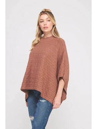 ALLIE ROSE Women's Hickory Cable Knit Poncho