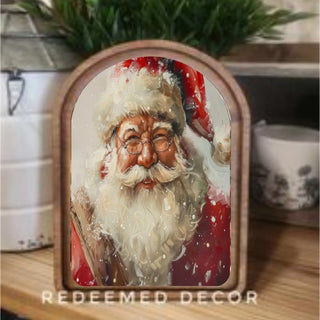 Snowy Santa Christmas Arch Framed Art, 6”x8”