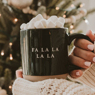 Fa La La Stoneware Coffee Mug - Christmas Decor & Gifts - 430 Holiday Decor - The Farmhouse