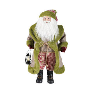 Alternate view of 24 inch Santa figurine with striped pants and white beard