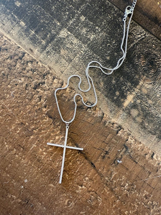 Faith Whisper Crystal Cross Necklace - 290 Jewelry - The Farmhouse