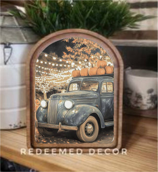 Fall Truck Arch Framed Art - 430 Holiday Décor - The Farmhouse