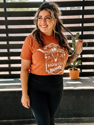 Fall Vibes Howdy Pumpkin Western Boho Unisex Graphic Tee, Orange - The Farmhouse