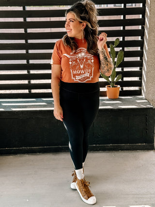 Fall Vibes Howdy Pumpkin Western Boho Unisex Graphic Tee, Orange - The Farmhouse