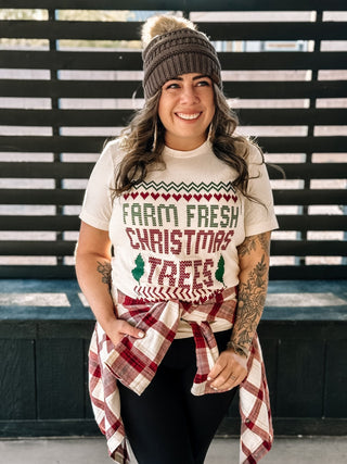 Farm Fresh Christmas Tree Retro Graphic Tee, Natural - 120 Graphic Tees - The Farmhouse