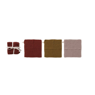 Farmhouse Cotton Knit Dish Cloth Set of 3 - 430 Holiday Decor - The Farmhouse
