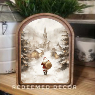 Village Santa Arch Framed Art, 8.25 x 11”