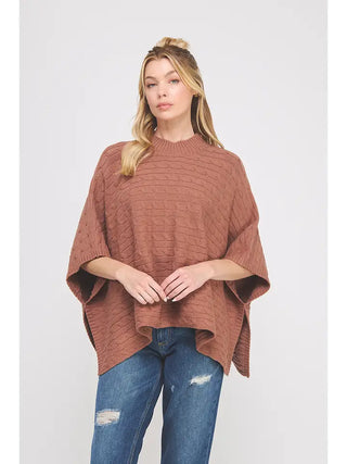 ALLIE ROSE Women's Hickory Cable Knit Poncho