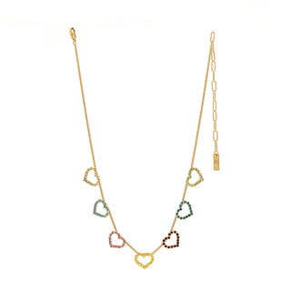 TOVA Multi Heart Necklace in Colors