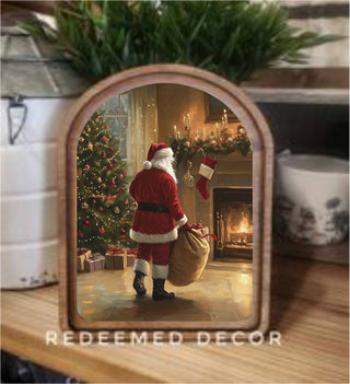 Fireplace Santa Arch Framed Art 6x8" - 420 Home Decor - The Farmhouse