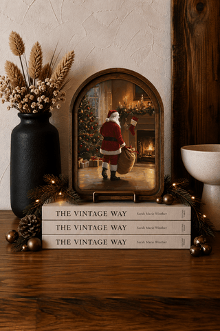 Fireplace Santa Arch Framed Art 6x8"