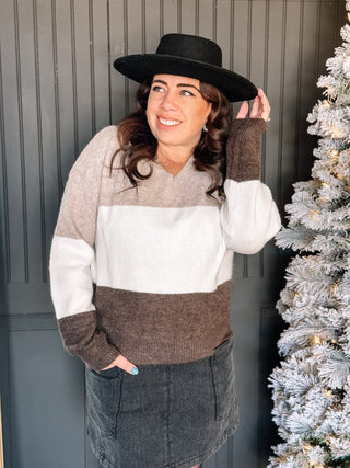 Fireside Colorblock Holiday Sweater, Neutrals - The Farmhouse