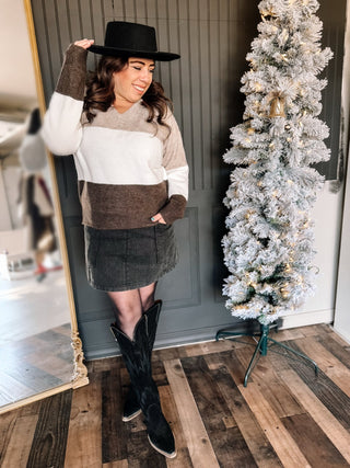 Fireside Colorblock Holiday Sweater, Neutrals - The Farmhouse