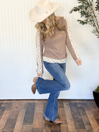 Floral Harmony Waffle Knit Top - 100 Casual Tops - The Farmhouse