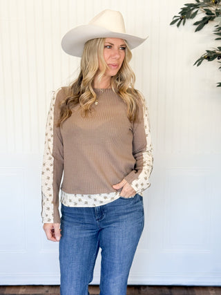 Floral Harmony Waffle Knit Top - 100 Casual Tops - The Farmhouse