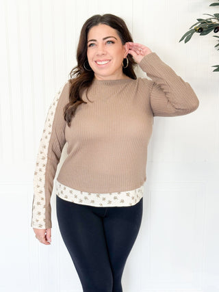 Floral Harmony Waffle Knit Top - 100 Casual Tops - The Farmhouse