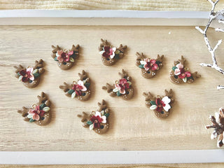 Floral Reindeer Earrings, Reindeer Clay Earrings - 290 Jewelry - The Farmhouse