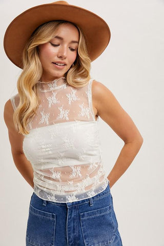 Forever Love Sheer Tank - Ivory - The Farmhouse