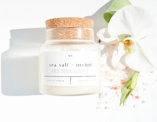 FORGET ME NOT CANDLE Sea Salt + Orchid 22 oz Glass Candle - 410 Candles & Scents - The Farmhouse