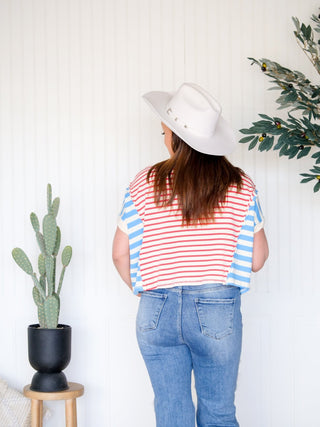 Freedom Ring Oversized Americana Crop Tee - 100 Casual Tops - The Farmhouse