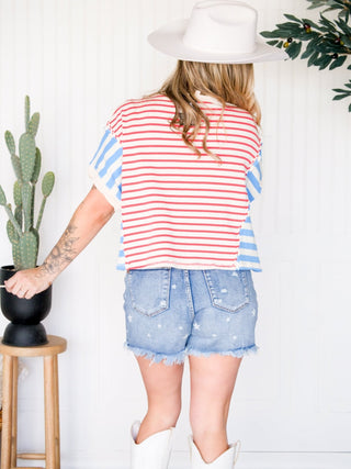 Freedom Ring Oversized Americana Crop Tee - 100 Casual Tops - The Farmhouse