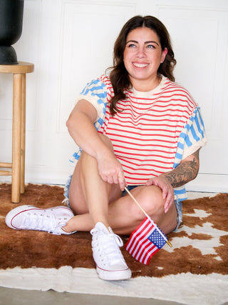 Freedom Ring Oversized Americana Crop Tee - 100 Casual Tops - The Farmhouse