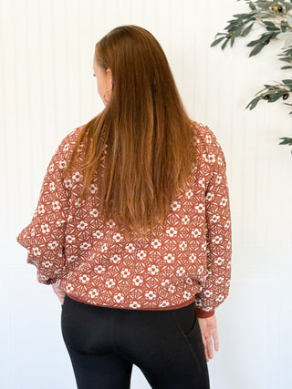 Garden Haven Sweater Pullover, Rust - 140 Sweatshirts + Sweaters - The Farmhouse