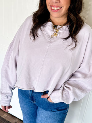 Garment Dye Fleeced Crop Sweatshirt - 140 Sweatshirts + Sweaters - The Farmhouse
