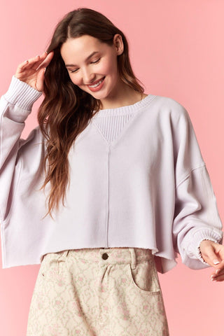 Garment Dye Fleeced Crop Sweatshirt - 140 Sweatshirts + Sweaters - The Farmhouse