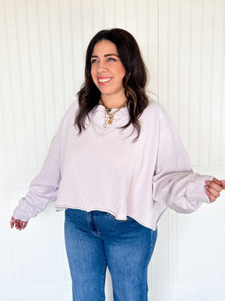 Garment Dye Fleeced Crop Sweatshirt - 140 Sweatshirts + Sweaters - The Farmhouse