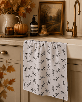 Geometry Bone Jamboree Tea Towel, White - 441 Tea Towels - The Farmhouse