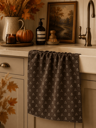 Geometry Foraged Tea Towel, Brown - 441 Tea Towels - The Farmhouse