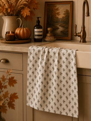 Geometry Foraged Tea Towel, White - 441 Tea Towels - The Farmhouse