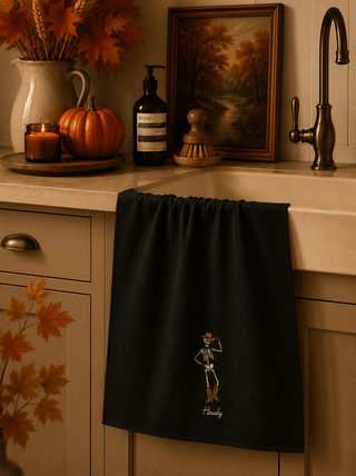 Geometry Howdy Cassondra Black Tea Towel - 441 Tea Towels - The Farmhouse