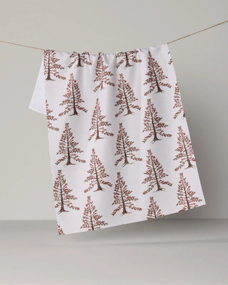 Berrywood print holiday tea towel in absorbent quick-drying Geoweave fabric