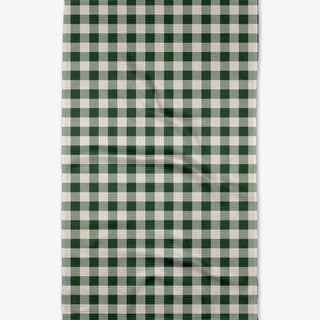 Geometry Tea Towel, Christmas Gingham Green - The Farmhouse