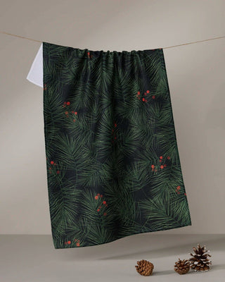 Evergreen Pine tea towel in absorbent quick-drying recycled fabric