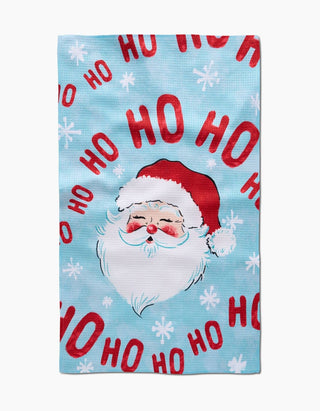 Merry Santa Claus print tea towel in quick-drying woven fabric