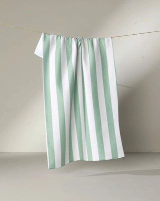 Geometry Tea Towel, Mistletoe Striped - 441 Tea Towels - The Farmhouse