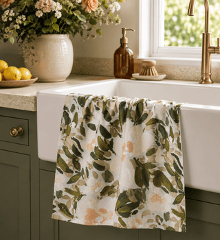 Geometry Tea Towel, Painted Blossoms - 441 Tea Towels - The Farmhouse