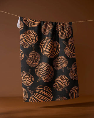 Geometry Tea Towel, Pumpkin Noir - 440 Tea Towels - The Farmhouse