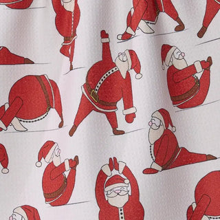 Alternate view of Stretchy Santy print tea towel, 18 by 30 inches