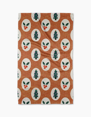 Geometry Tea Towel, Vintage Holly Christmas Tea Towel - 440 Tea Towels - The Farmhouse