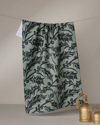 Winter Foliage print tea towel in quick-drying woven fabric